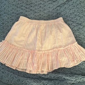 love shack fancy pink striped mini skirt